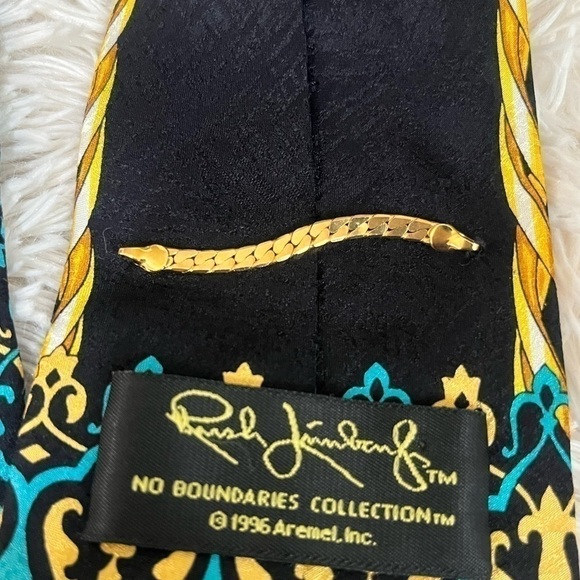 RUSH LIMBAUGH VINTAGE SILK TIE.BLUE/GOLD/BLACK - Picture 4 of 6